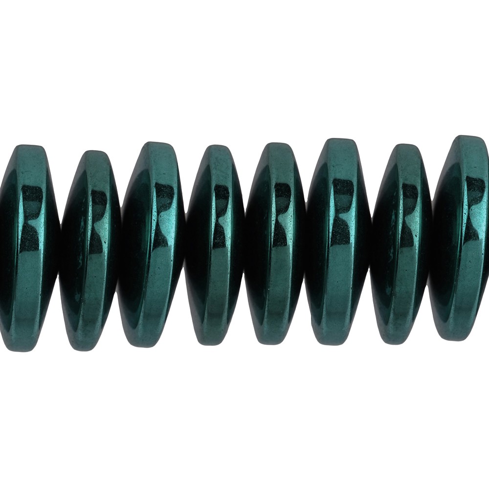 Strand button, hematin blue-green (dyed), 03 x 12mm | Marco Schreier