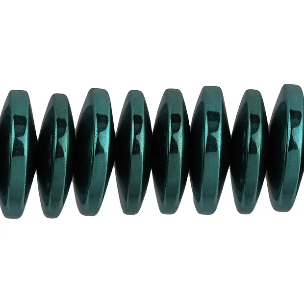 Rang de colliers Boutons, hématite bleu-vert (teintée), 03 x 12mm | Marco Schreier