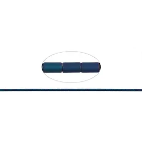 Rang de colliers, hématine bleu (teintée) mat, 05 x 03mm | Marco Schreier