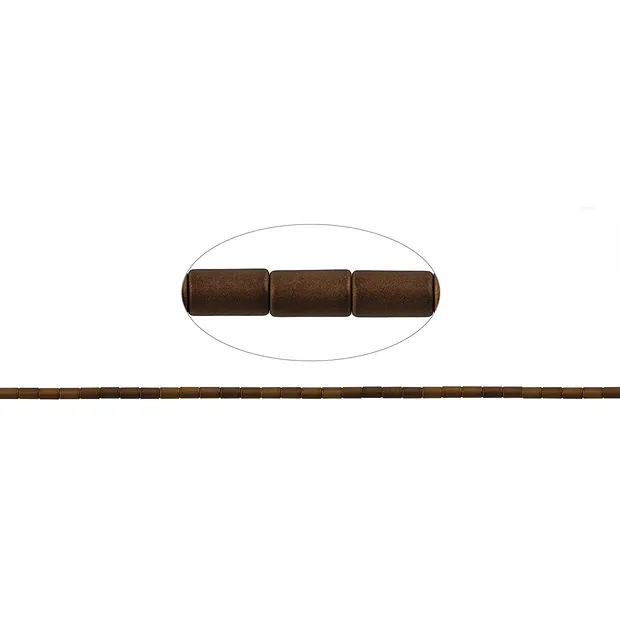 Cilindro de filamento, marrón hematina (teñido) mate, 05 x 03mm | Marco Schreier
