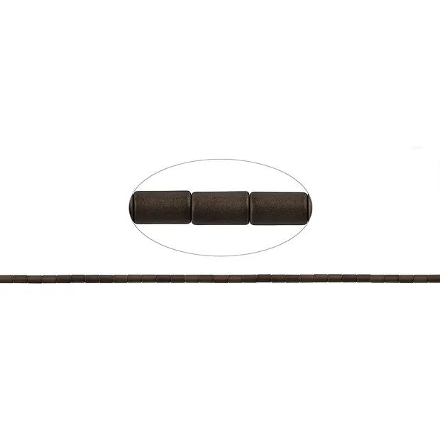 Strang Zylinder, Hämatin coffee (gef.) matt, 05 x 03mm | Marco Schreier