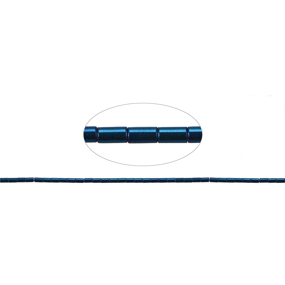 Strand cylinder, hematin blue (dyed), 05 x 03mm | gems, healing stones & jewelry