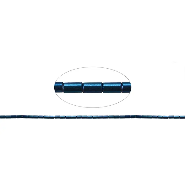 Cilindro a filo, blu ematico (colorato), 05 x 03 mm | Marco Schreier