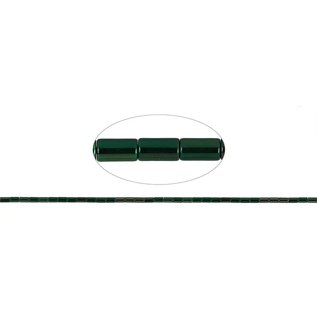 Cilindro de filamento, azul verdoso hematínico (teñido), 05 x 03mm | Marco Schreier