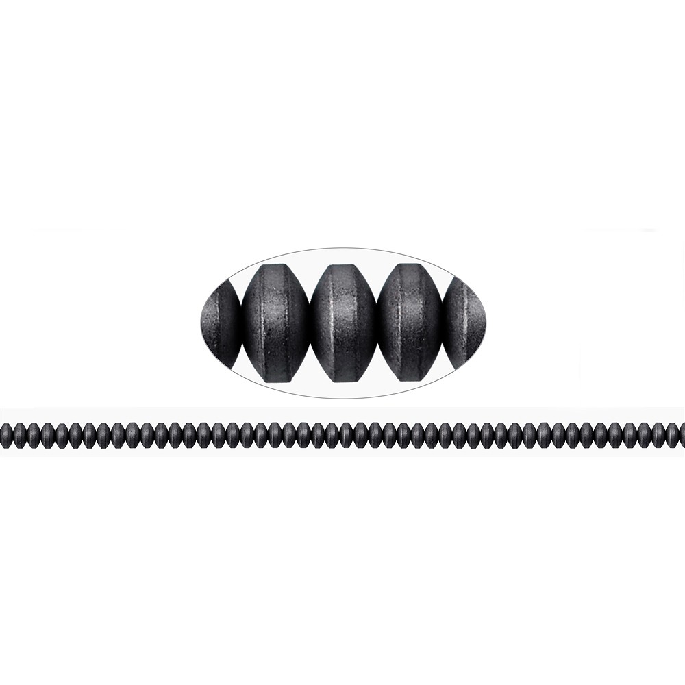 Rang de colliers, hématite mat, 02 x 04mm | Marco Schreier