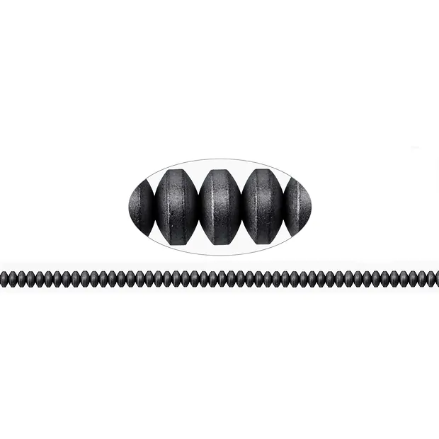 Bottone a filo, ematina opaca, 02 x 04 mm | grossista gemme e pietre curative