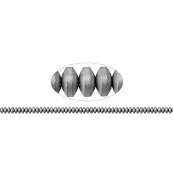 144210401511 Strand button, hematin silver (dyed) matt, 02 x 04mm | Marco Schreier