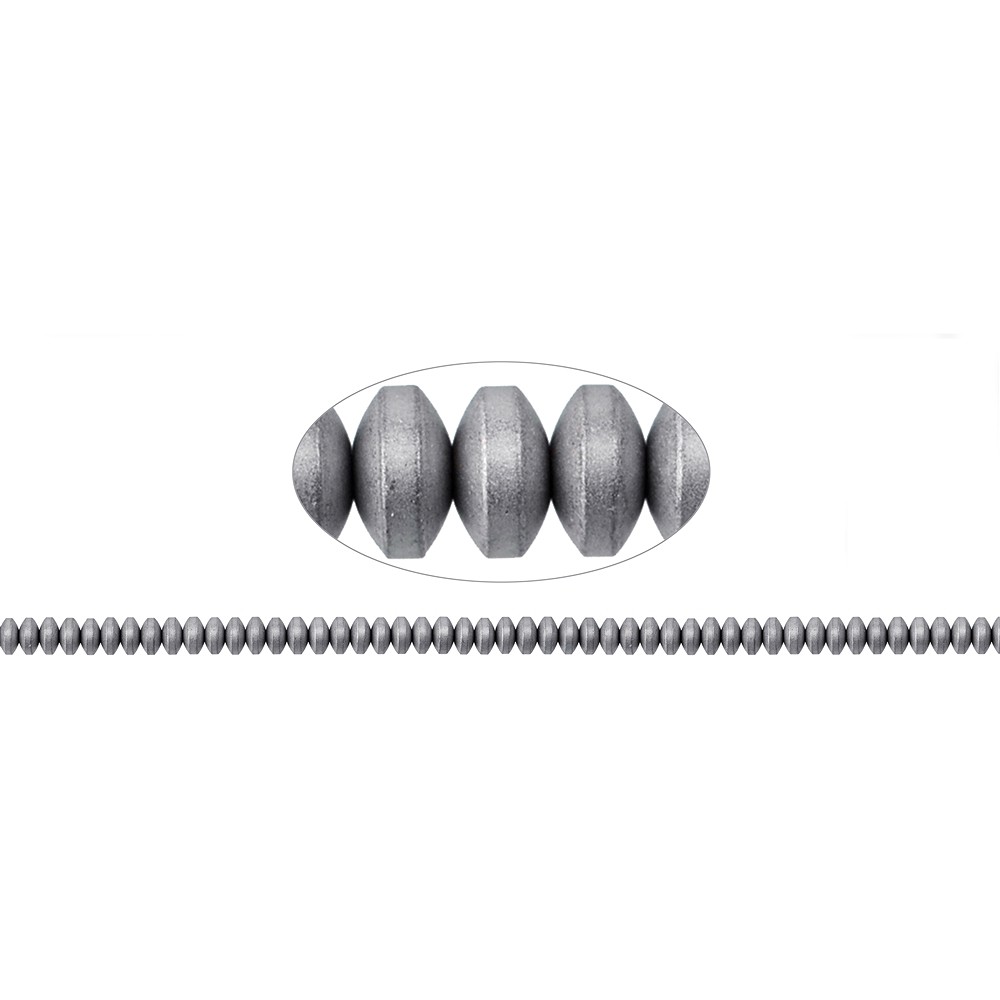 Bottone a filo, argento ematinato (colorato) opaco, 02 x 04 mm | Marco Schreier