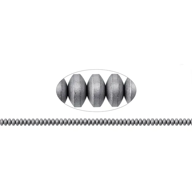 Bottone a filo, argento ematinato (colorato) opaco, 02 x 04 mm | Marco Schreier