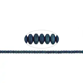 Strand button, hematin blue (dyed) matt, 02 x 04mm | Marco Schreier