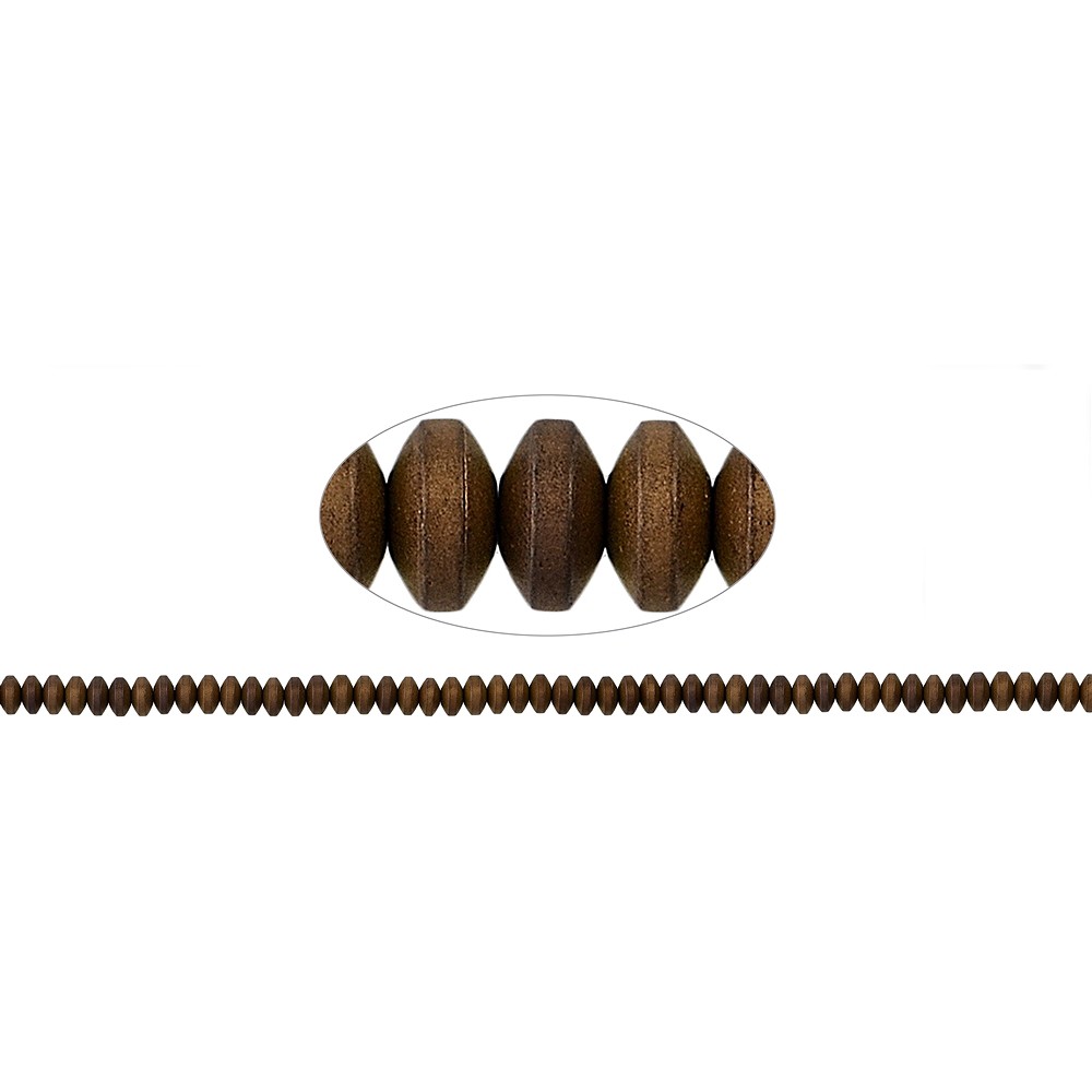 Strand button, hematin brown (dyed) matt, 02 x 04mm | Marco Schreier