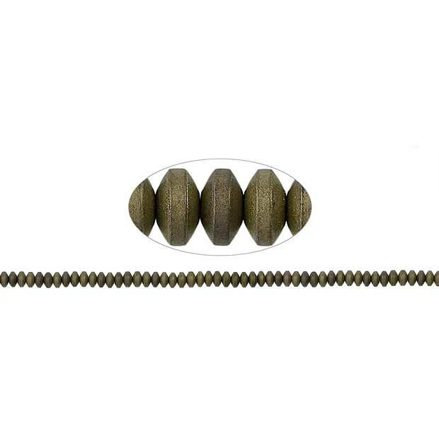 Strand button, hematin gold (dyed) matt, 02 x 04mm | Marco Schreier