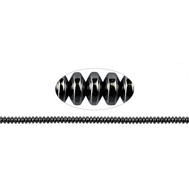 Strang Button, Hämatin, 02 x 04mm | Großhändler Edelsteine, Heilsteine & Schmuck