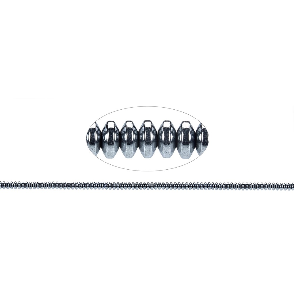 Strang Button, Hämatin silber (gef.), 02 x 04mm | Marco Schreier