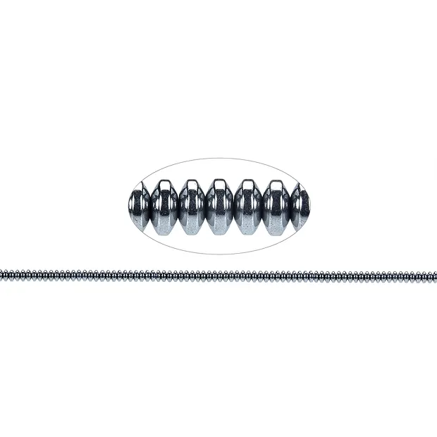 Strang Button, Hämatin silber (gef.), 02 x 04mm | Marco Schreier