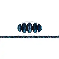 144210401522 Strang Button, Hämatin blau (gef.), 02 x 04mm | Edelsteine, Heilsteine & Schmuck