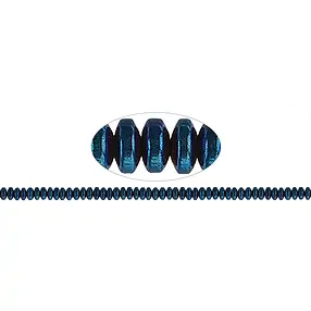 Rang de colliers Boutons, hématite bleue (teintée), 02 x 04mm | Marco Schreier