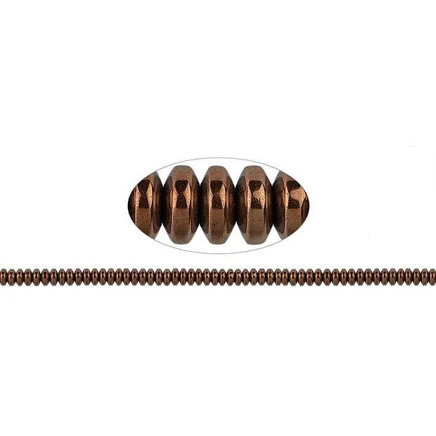 Bottone a filo, marrone ematinato (colorato), 02 x 04 mm | Marco Schreier