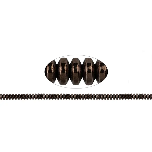 Strang Button, Hämatin coffee (gef.), 02 x 04mm | Marco Schreier