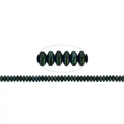 144210401527 Strand button, hematin blue-green (dyed), 02 x 04mm | Marco Schreier