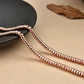 Rang de colliers Boutons, hématite or rose (teintée), 02 x 03mm | Marco Schreier