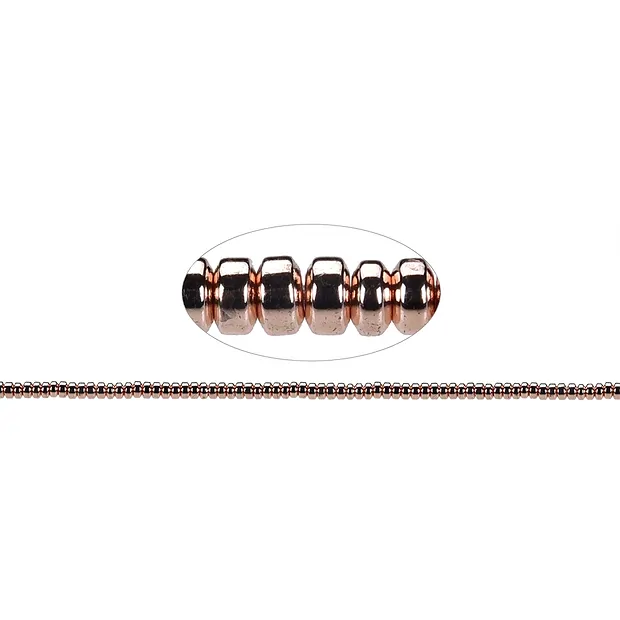 Rang de colliers Boutons, hématite or rose (teintée), 02 x 03mm | Marco Schreier