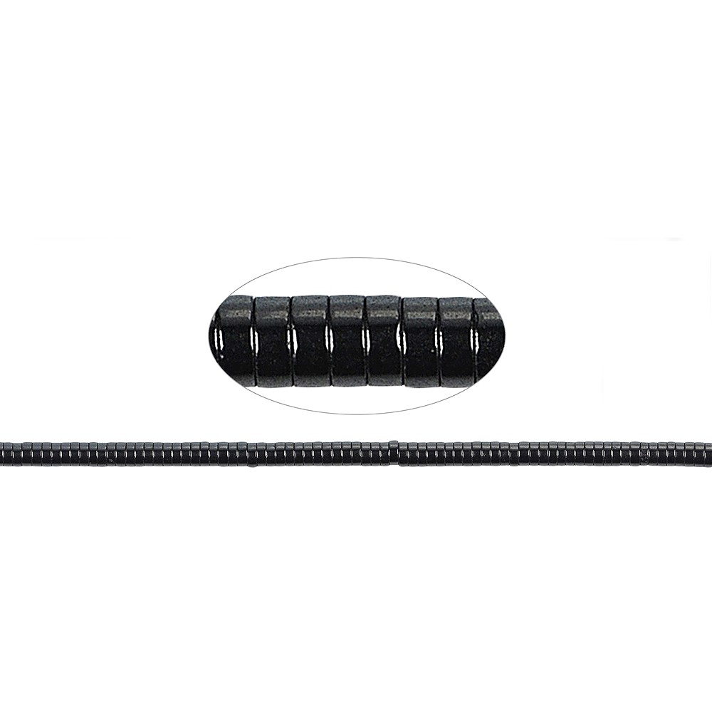 Strand cylinder "Heishi", hematine, 04mm | wholesaler gems & healing stones