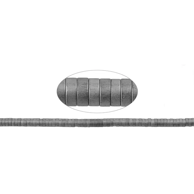 Strand cylinder (Heisihi), hematin silver (dyed) matt, 01 x 03mm | Marco Schreier
