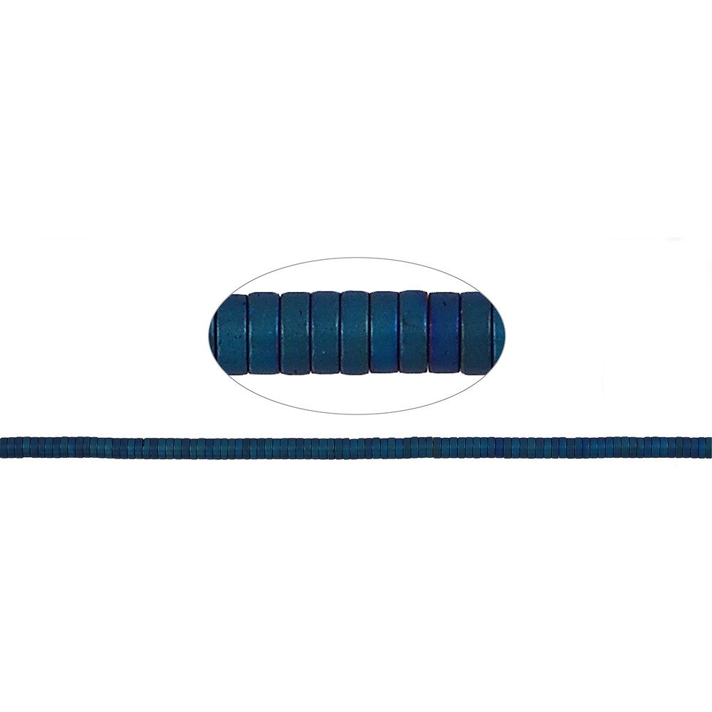 Strand cylinder (Heisihi), hematin blue (dyed) matt, 01 x 03mm | Marco Schreier
