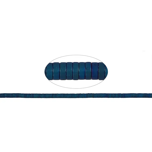 Strang Zylinder (Heisihi), Hämatin blau (gef.) matt, 01 x 03mm | Marco Schreier