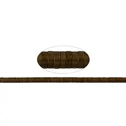 144210406514 Cilindro de filamentos (Heisihi), hematina marrón (teñido) mate, 01 x 03mm | Marco Schreier