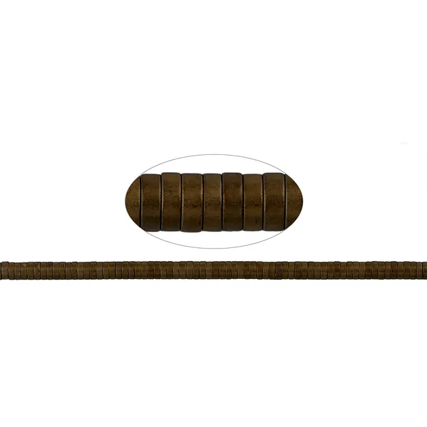 Cilindro de filamentos (Heisihi), hematina marrón (teñido) mate, 01 x 03mm | Marco Schreier