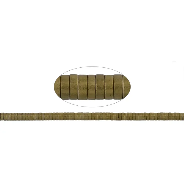 Strang Zylinder (Heisihi), Hämatin gold (gef.) matt, 01 x 03mm | Marco Schreier