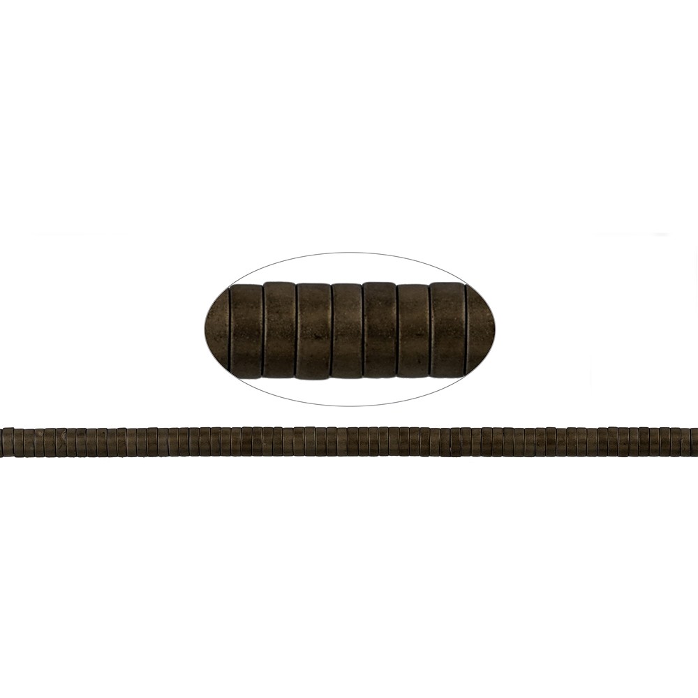 Strang Zylinder (Heisihi), Hämatin coffee (gef.) matt, 01 x 03mm | Marco Schreier