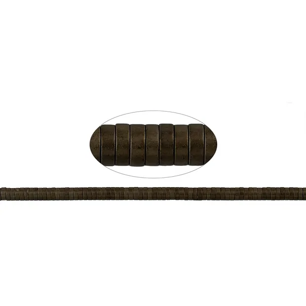 Cilindro de filamentos (Heisihi), Café hematina (teñido) mate, 01 x 03mm | Marco Schreier