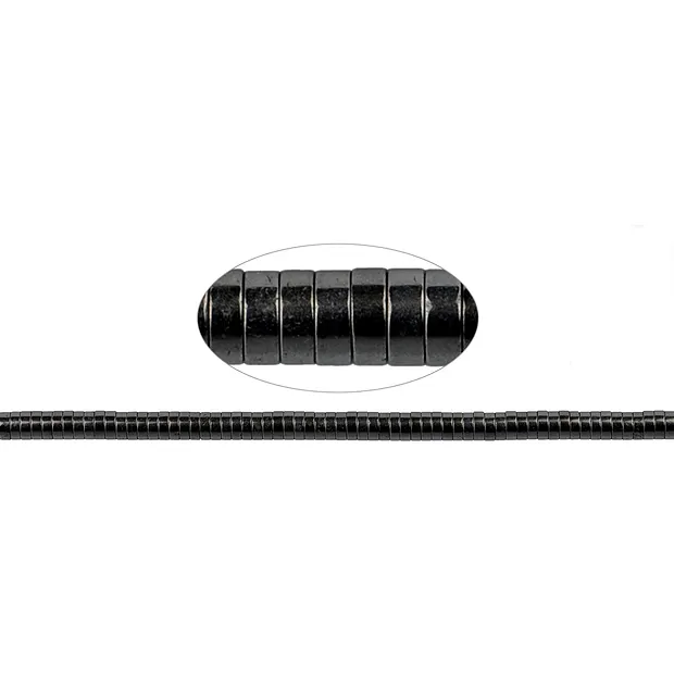 Strand cylinder (Heisihi), hematine, 01 x 03mm | gems, healing stones & jewelry