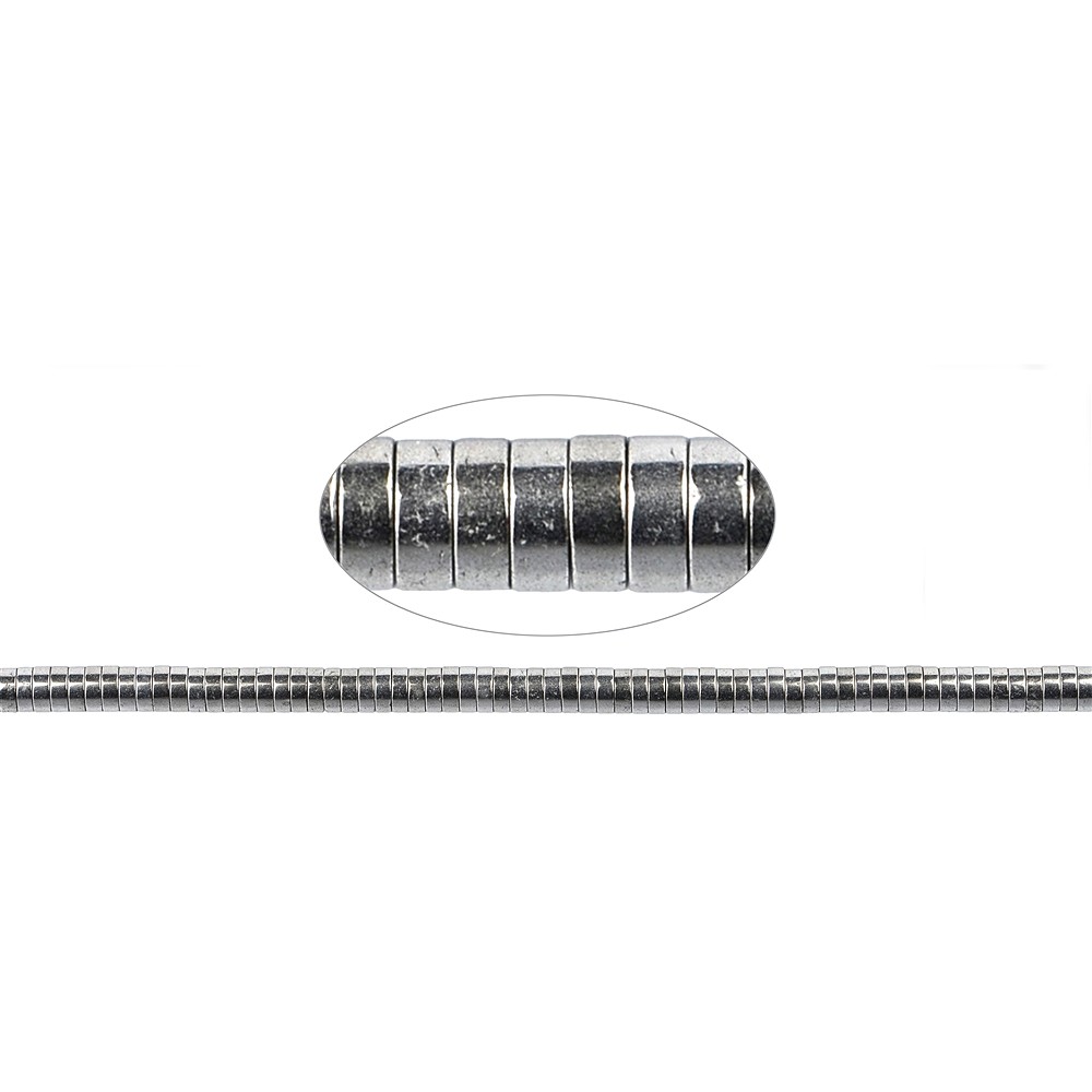 Strand cylinder (Heisihi), hematin silver (dyed), 01 x 03mm | Marco Schreier