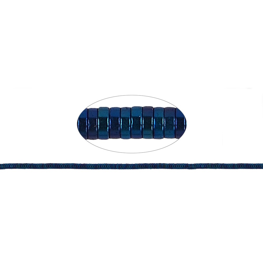 Rang de collier (Heisihi), hématite bleue (teintée), 01 x 03mm | Marco Schreier