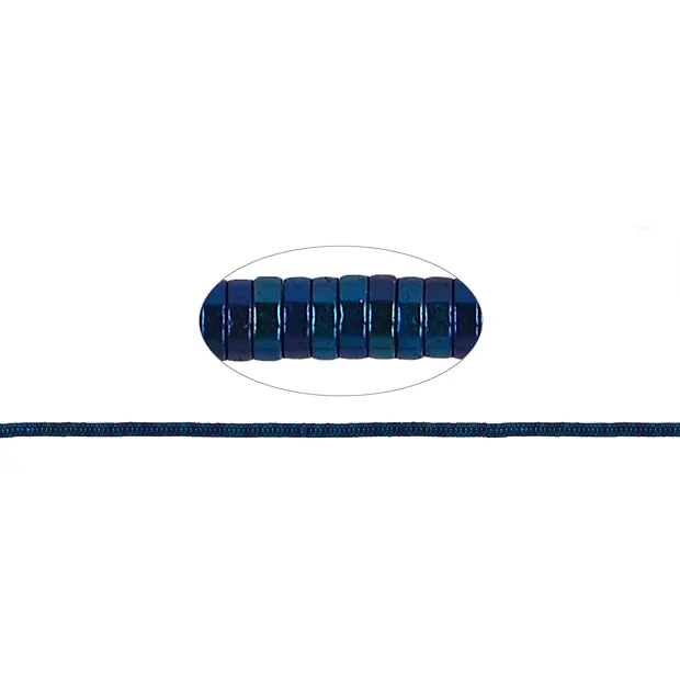 Rang de collier (Heisihi), hématite bleue (teintée), 01 x 03mm | Marco Schreier