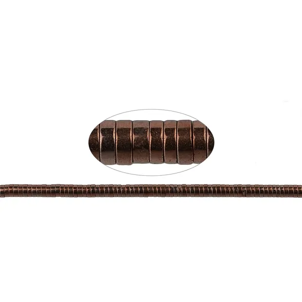 Rang de collier (Heisihi), hématite brune (teintée), 01 x 03mm | Marco Schreier