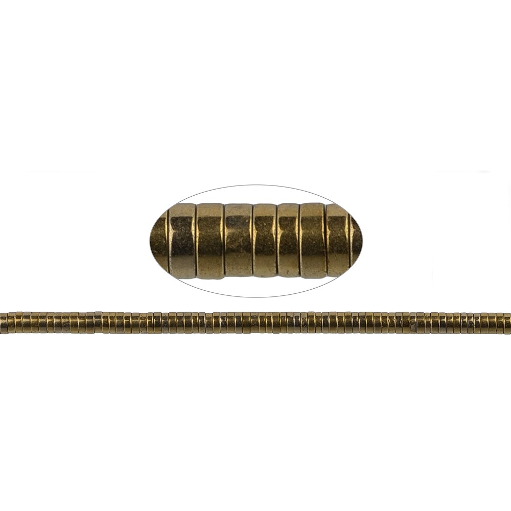 Rang de colliers, hématite or (teintée), 01 x 03mm | Marco Schreier