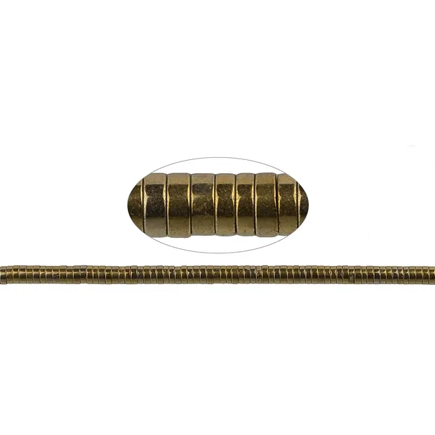 Cilindro de filamentos (Heisihi), Oro hematínico (teñido), 01 x 03mm | Marco Schreier