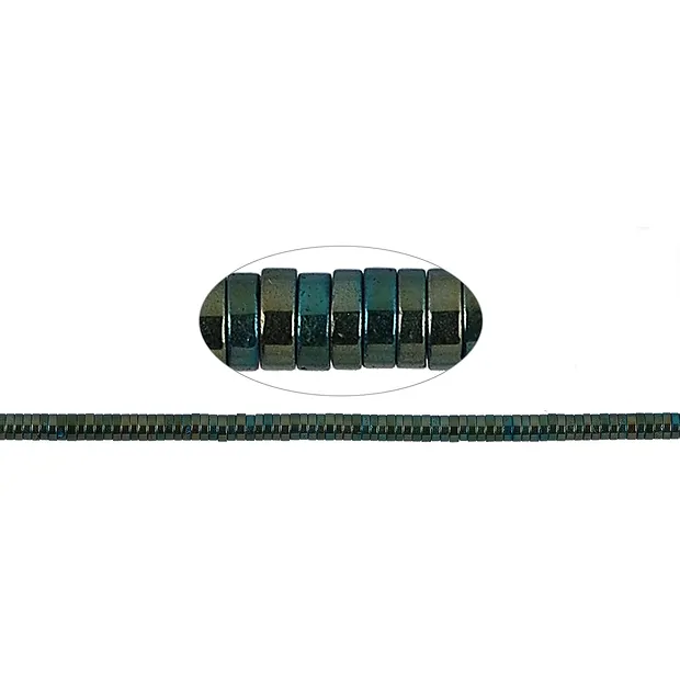 Strand cylinder (Heisihi), hematin blue-green (dyed), 01 x 03mm | Marco Schreier