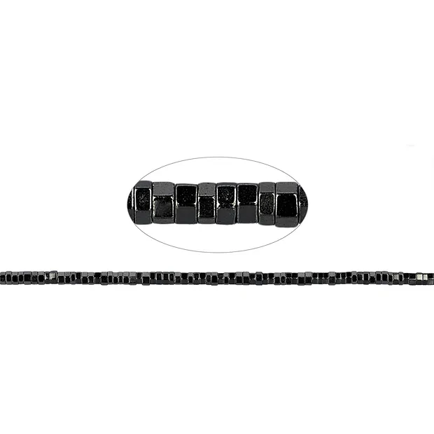 Strand cylinder (Heisihi), hematine, faceted, 01 x 02mm | Marco Schreier