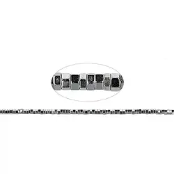 144210407621 Strand cylinder (Heisihi), hematin silver (dyed), faceted, 01 x 02mm | Marco Schreier