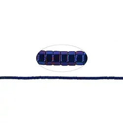 144210407622 Cilindro de filamento, azul hematínico (teñido), facetado, 01 x 02mm | Marco Schreier
