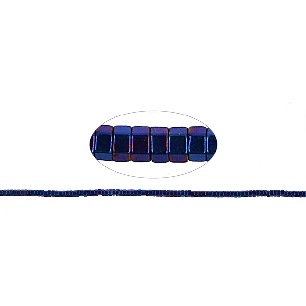 Cilindro a filo, blu ematico (colorato), sfaccettato, 01 x 02 mm | Marco Schreier