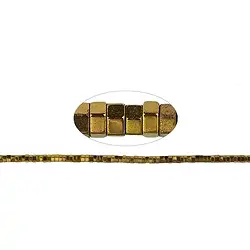 144210407625 Rang de colliers cylindres (Heisihi), hématite or (teintée), facettes, 01 x 02mm | Marco Schreier