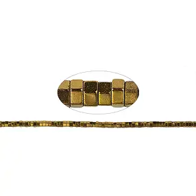 Cilindro de filamentos (Heisihi), Oro hematizado (teñido), facetado, 01 x 02mm | Marco Schreier