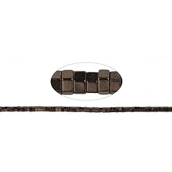 144210407626 Strand cylinder (Heisihi), hematin coffee (dyed), faceted, 01 x 02mm | Marco Schreier